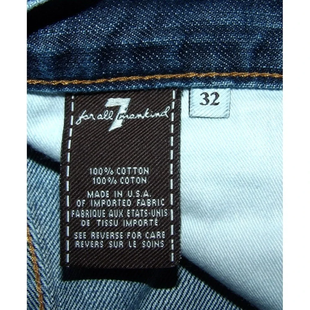 7 For All Mankind Standard Fit 100% Cotton Button Fly Denim Jeans Men's 32 X 30